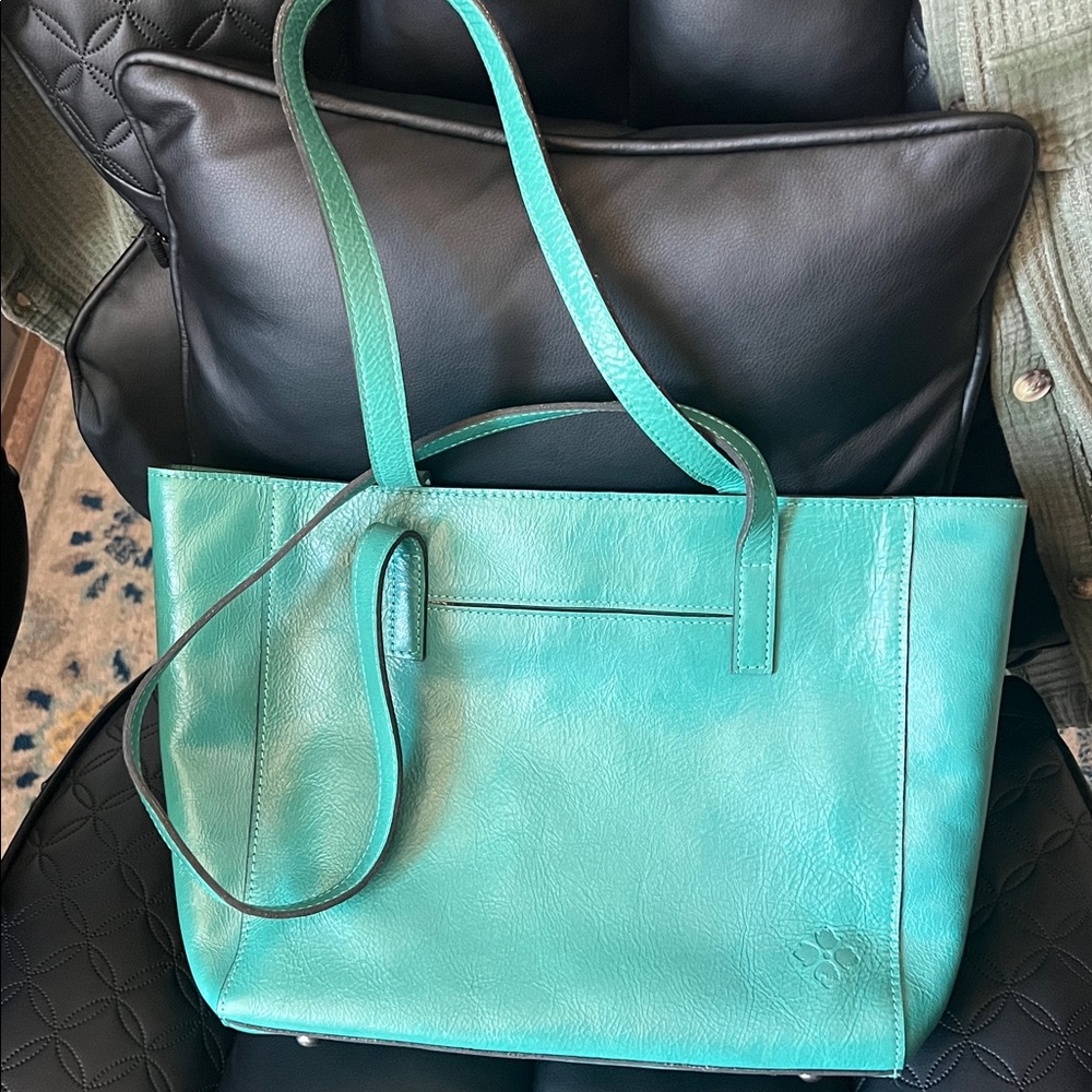 Patricia Nash Turquoise Leather Tote Bag